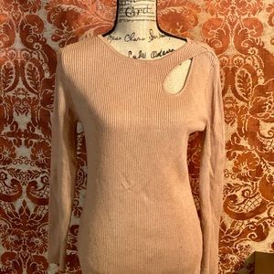 INC International Concepts Tan “keyhole” Sweater